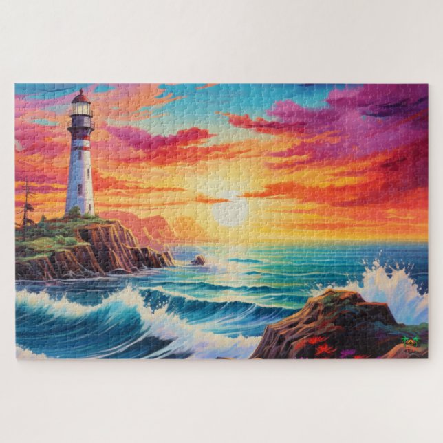 Puzzle 🌅 phare au coucher du soleil (Horizontal)