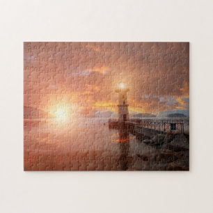 Puzzle Phare dans le coucher du soleil