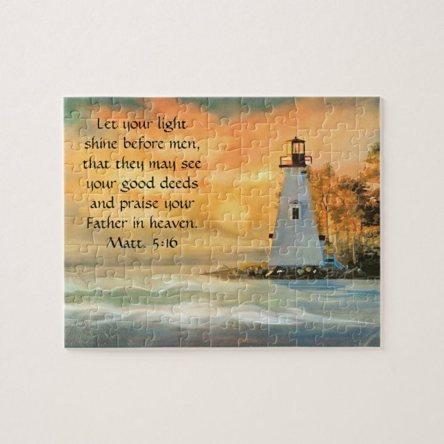 Puzzle Phare de la Bible chrétienne Verse Lumière (Horizontal)
