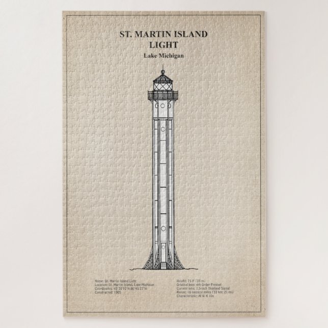 Puzzle Phare de l'île St Martin - Michigan - SBD (Vertical)