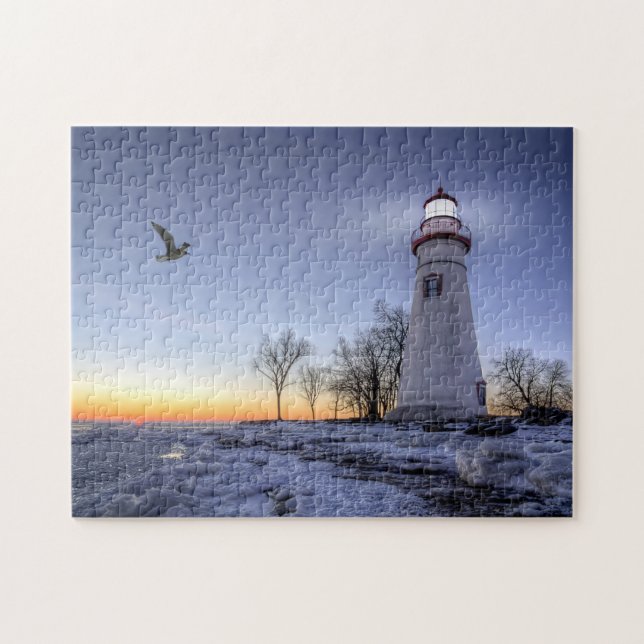 Puzzle Phare de Marblehead Sunrise hivernale (Horizontal)