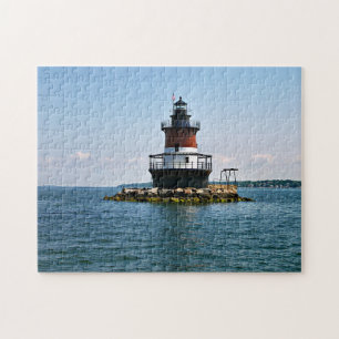 Puzzle Phare de plage de prune, casse-tête d'Île de Rhode