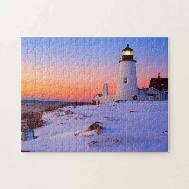 Puzzle Phare de point de Pemaquid, Bristol Maine (Horizontal)