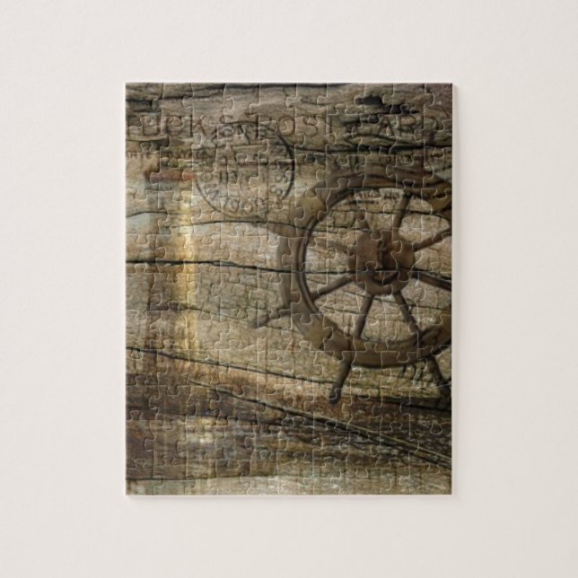 Puzzle Phare nautique côtier primitif de roue de barre (Vertical)