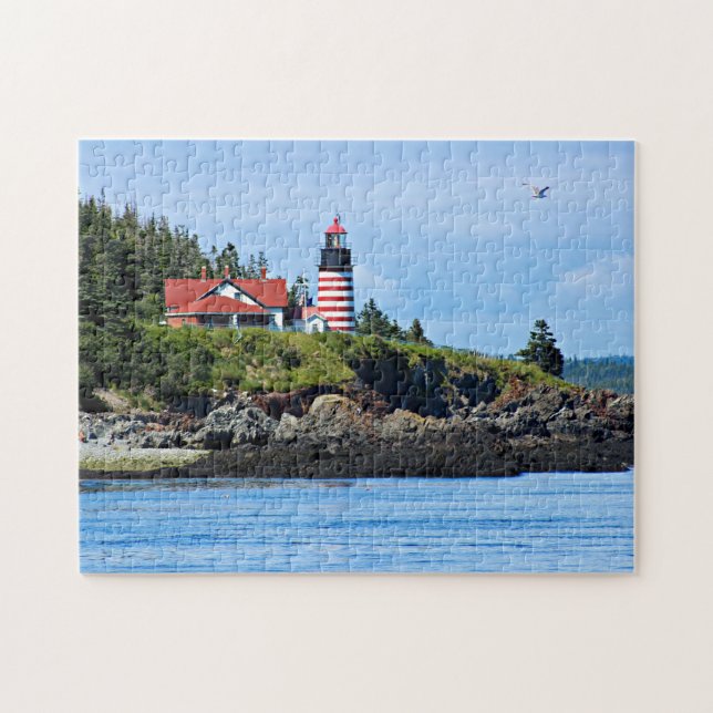 Puzzle Phare principal occidental de Quoddy, Lubec Maine (Horizontal)
