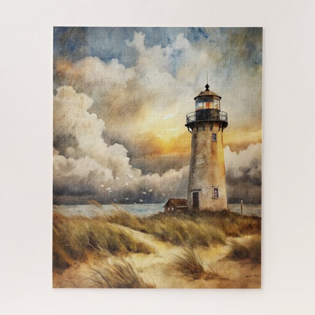 Puzzle Phare sur une plage (Vertical)