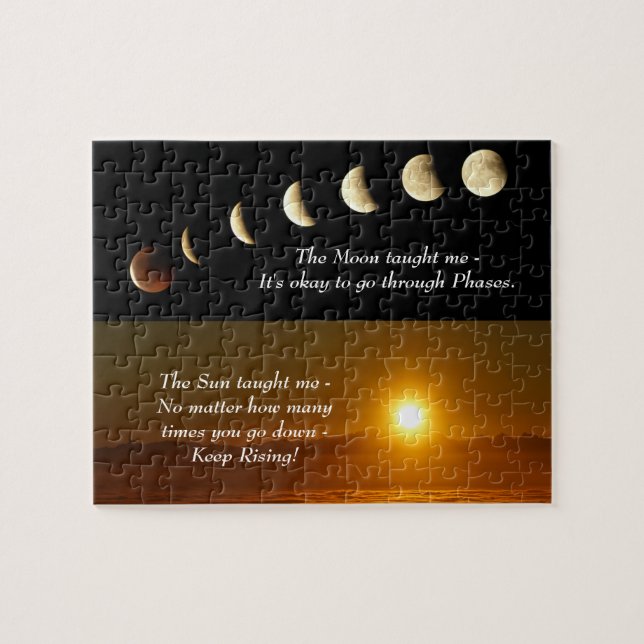 Puzzle Phases de la lune Sunrise Citation inspirante (Horizontal)