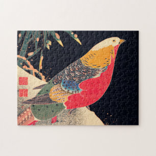 Puzzle Pheaseur d'or Oiseau Vintage Japonais Bois Pr