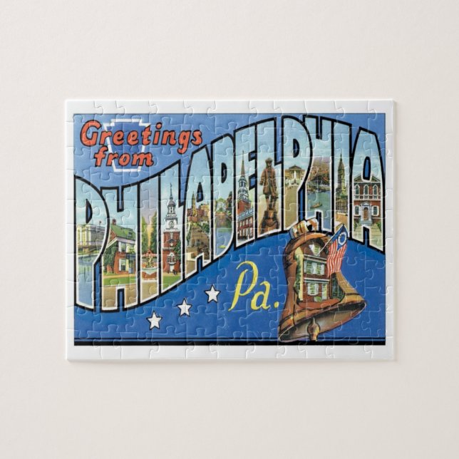 Puzzle Philadelphie Pennsylvanie Vintage voyage (Horizontal)