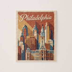 Puzzle Philadelphie Pennsylvanie Voyage Rétro