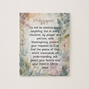 Puzzle Philippiens 4:6-7 Bible chrétienne Verse Aquarelle