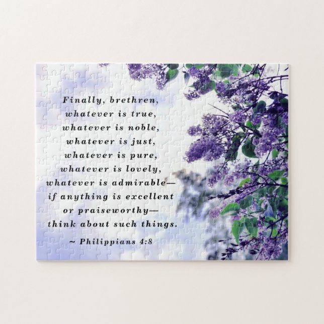 Puzzle Philippiens 4:8 Quoi qu'il en soit Noble Bible Ver (Horizontal)