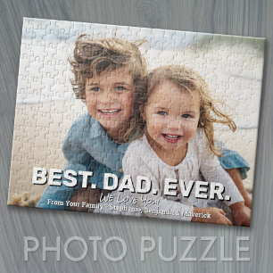 Puzzle Photo complet avec Meilleur Papa Ever - Carte de v