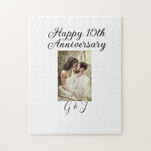 Puzzle Photo couple nom lettre 10e anniversaire de mariag