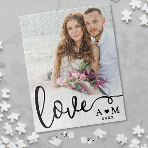 Puzzle Photo de couple à l'écriture élégante Love
