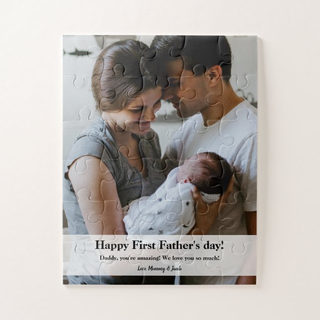 Puzzle Photo de Custom Daddy Family First Father's day (Vertical)