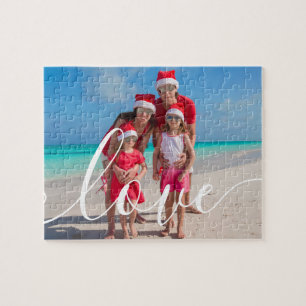 Puzzle Photo de famille avec écriture Love