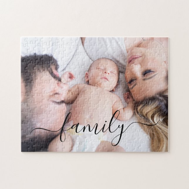 Puzzle Photo de famille personnalisée Amour au ménage (Horizontal)