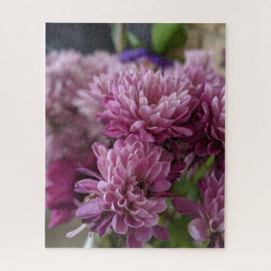 Puzzle Photo de fleurs de chrysanthème roses et violettes