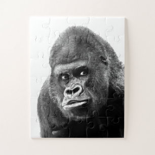 Puzzle Photo de gorille blanche noire - Animaux