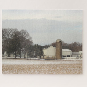Puzzle photo de la ferme d'hiver