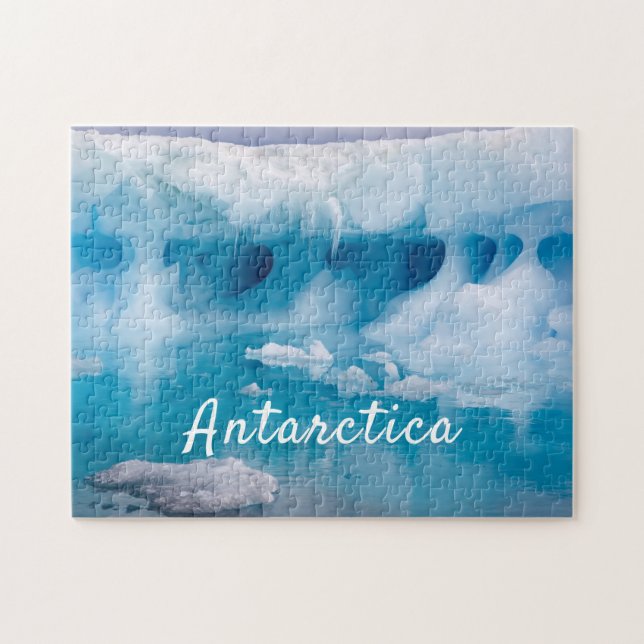 Puzzle Photo de l'iceberg Antarctique avec texte (Horizontal)