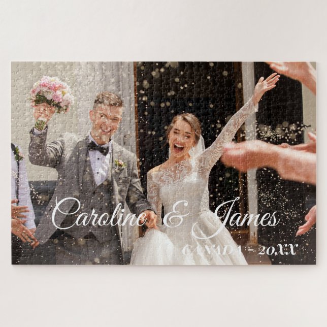 Puzzle Photo de mariage moderne simple (Horizontal)