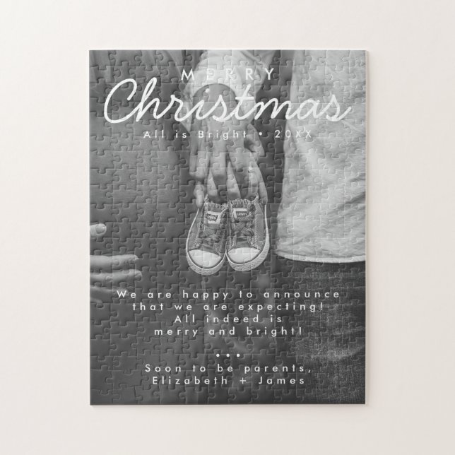 Puzzle Photo de Noël de la Faire-part de grossesse (Vertical)