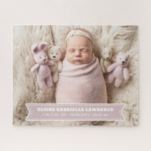 Puzzle Photo de nouveau-né bébé fille rose poussiéreux pâ