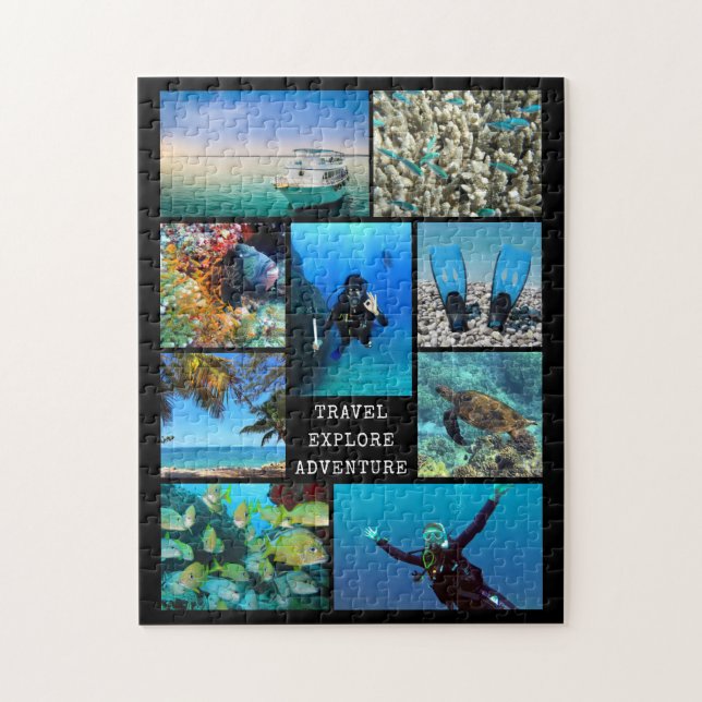 Puzzle Photo de voyage personnelle Collage de photos (Vertical)