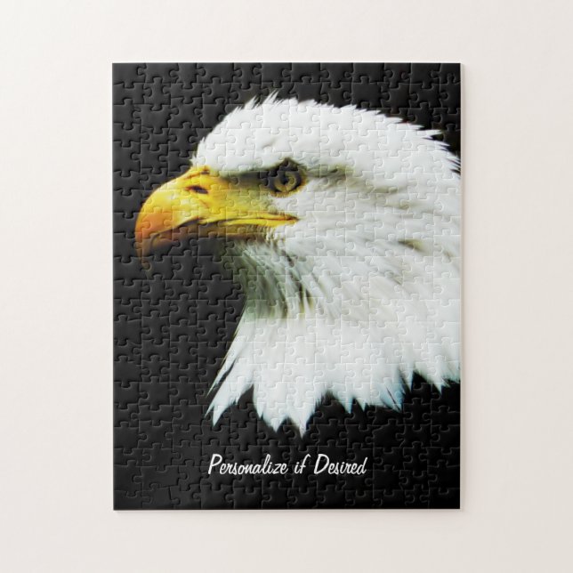 Puzzle Photo d'Eagle chauve sur le noir (Vertical)