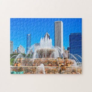 Puzzle Photo d'été de la fontaine de Chicago