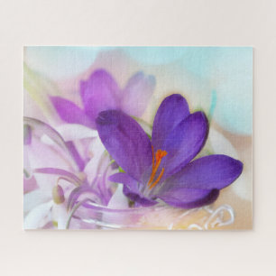 Puzzle Photo d'un joli Crocus de printemps violet