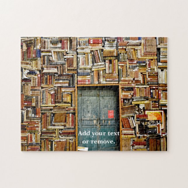 Puzzle Photo graphique : Mur de livres dans une bibliothè (Horizontal)