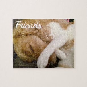 Puzzle Photo mignonne personnalisée Chat et chien "Frien
