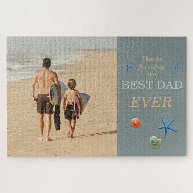 Puzzle Photo papa & enfant personnalisable Meilleur papa (Horizontal)