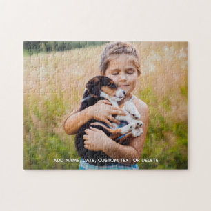 Puzzle photo personnalisé avec un enfant de texte