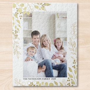 Puzzle  Photo personnalisé d'eucalyptus en or 