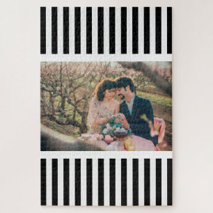 Puzzle Photo personnalisée / Élégantes bandes en noir et 