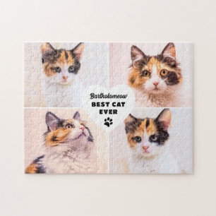 Puzzle Photo personnalisée Empreinte de patte de chat Nom