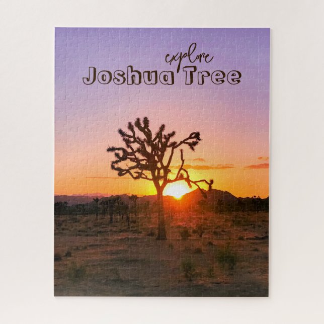 Puzzle Photo personnalisée Purple Orange Sunset Joshua Tr (Vertical)