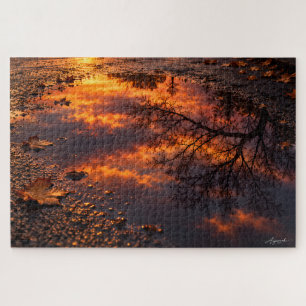 Puzzle Photographie du reflet du coucher de soleil sur l'