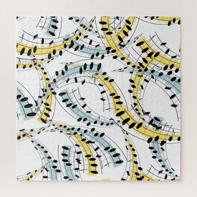 Puzzle Phrases musicales : Arrière - plan blanc gai. (Vertical)