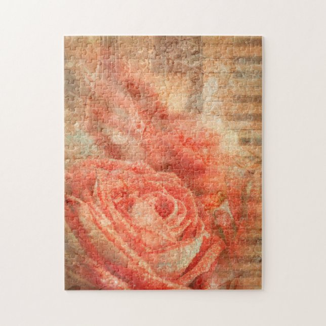 Puzzle Piano et violon avec notes musicales et rose (Vertical)