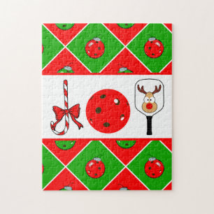 Puzzle Pickleball Noël Joie Sucre de canne Paddles Ball