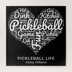 Puzzle Pickleball Player Word Typographie d'art personnal