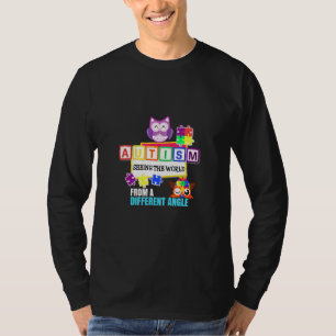 Puzzle Piece Austim Awareness Owl zur Unterstützun T-Shirt