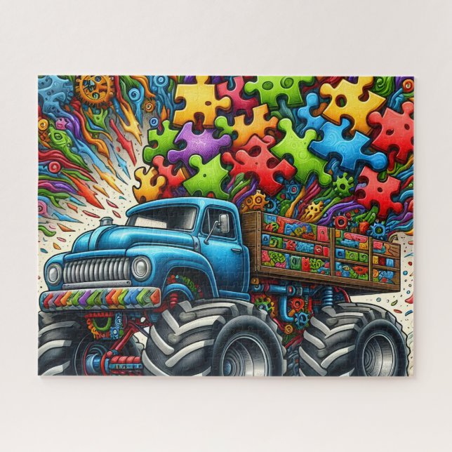 Puzzle Piece Autismus-LKW (Horizontal)