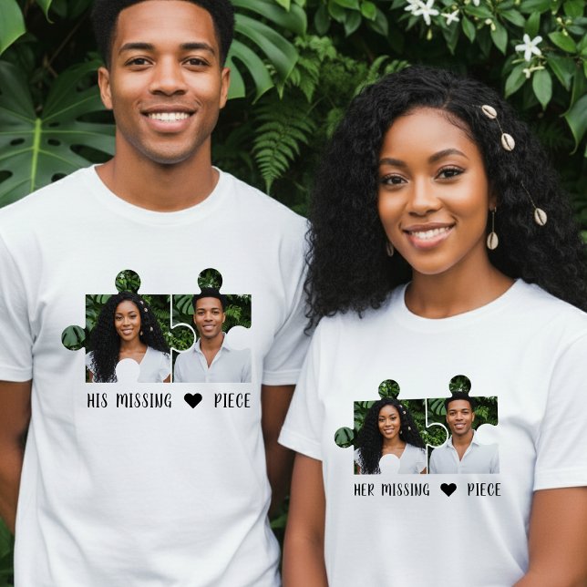 Puzzle Piece Photo Couple T-Shirt (Von Creator hochgeladen)