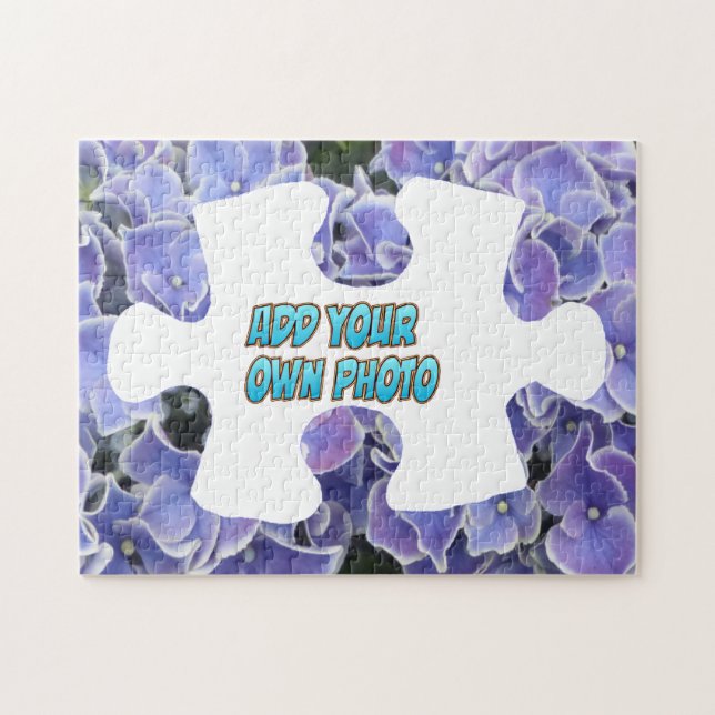 Puzzle Piece Puzzle: Blue Hydrangea, eigenes Foto  (Horizontal)